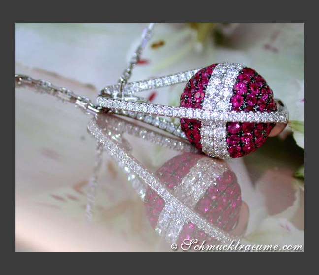 Rubin Halskette mit Brillanten