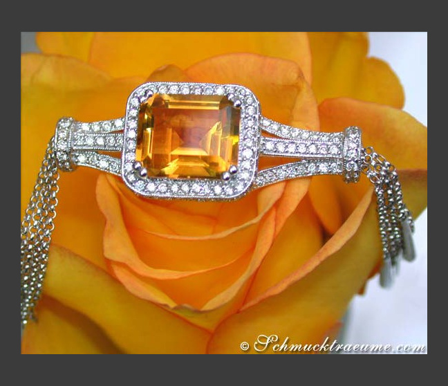 Citrin Collier mit Brillanten