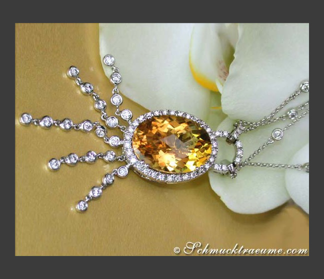 Citrin Collier mit Brillanten