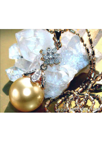 Golden Southsea Pearl Diamond Pendant