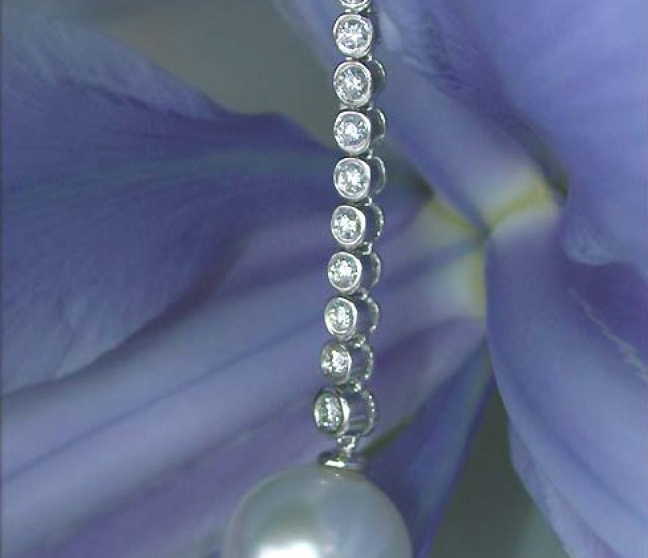 Südseeperle Anhänger mit Brillanten