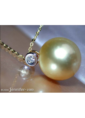 Timeless Golden Southsea Pearl Pendant incl. Chain
