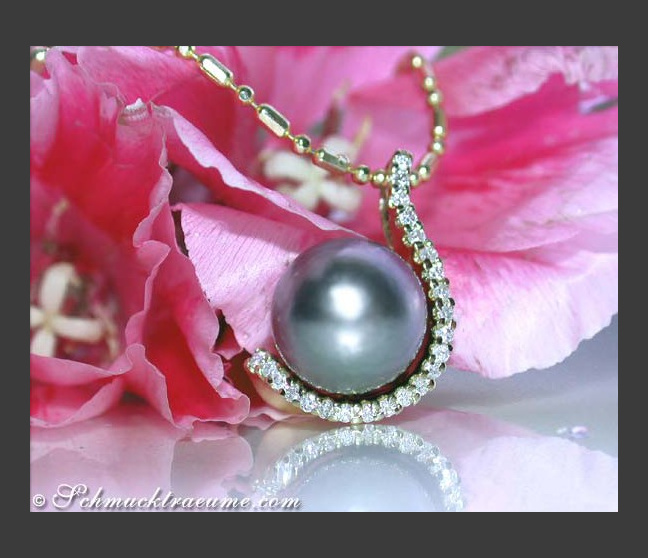 Tahitiperle Anhänger mit Brillanten