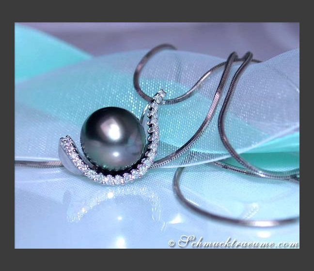 Tahitiperle Anhänger mit Brillanten