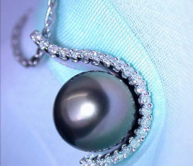 Tahitiperle Anhänger mit Brillanten