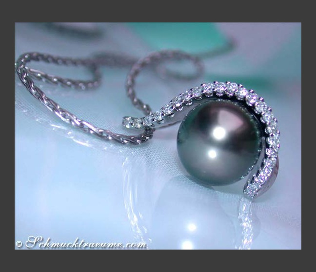 Tahitiperle Anhänger mit Brillanten
