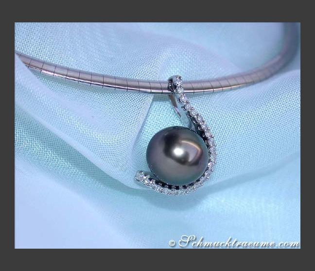 Tahitiperle Anhänger mit Brillanten