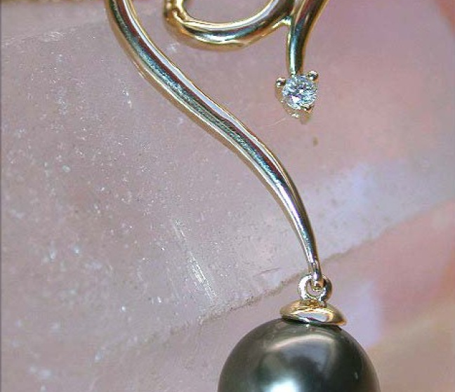 Tahitiperle Anhänger mit Brillant