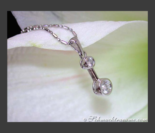 Diamant Solitär Anhänger in Weißgold 750