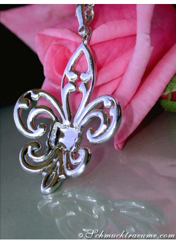 Huge "Fleur de Lis" Style Diamond Pendant