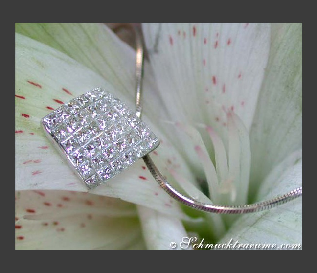 Princess Diamant Anhänger in Weißgold 750