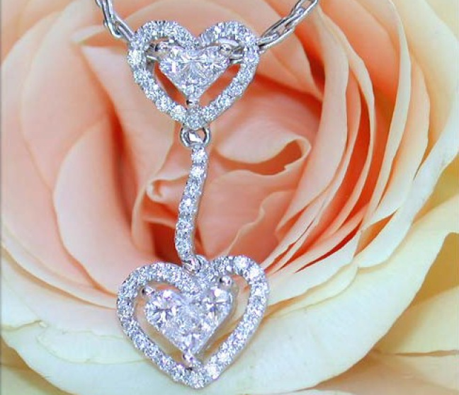 Diamanten Brillanten Herz Anhänger
