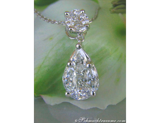 Picture Perfect "Illusion Style" Diamond Pear Pendant