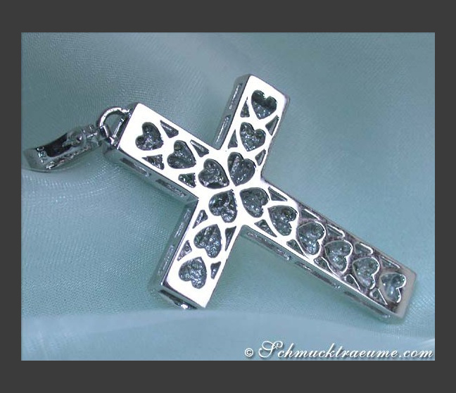 Edler Brillanten Kreuz in Kreuz Anhänger in Weißgold 750