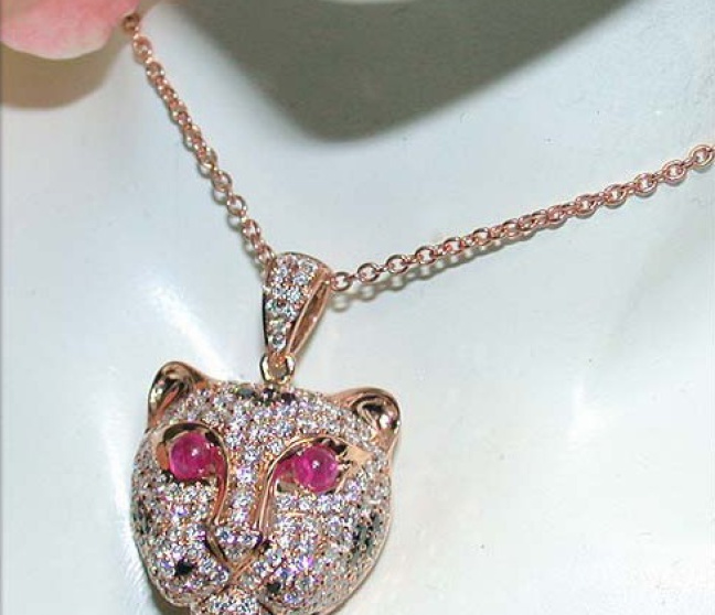 Brillanten Panther Anhänger in Roségold
