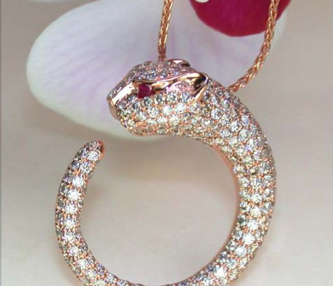 Brillanten Panther Anhänger in Roségold