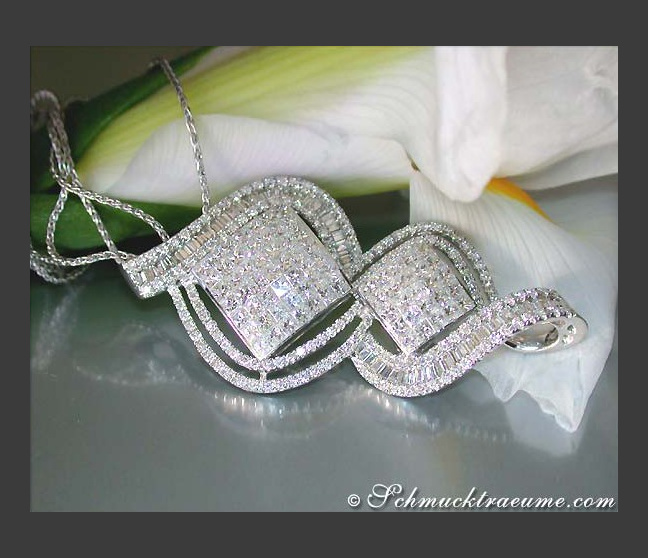 Diamanten Anhänger (Princess, Baguette & Brillant Schliff)