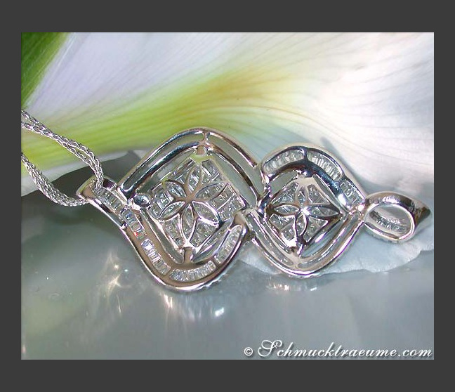 Diamanten Anhänger (Princess, Baguette & Brillant Schliff)