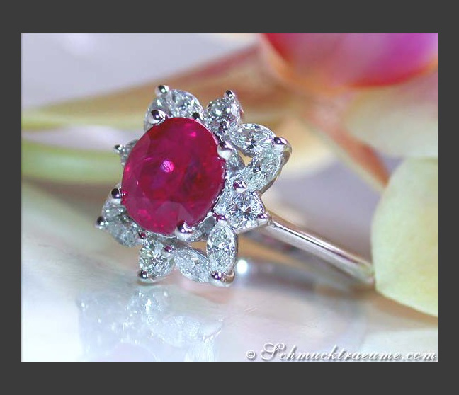 Burma Rubin Ring mit Brillanten & Diamanten