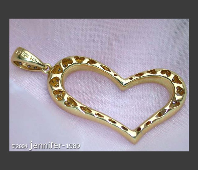 Herz Anhänger mit Diamanten in Gelbgold