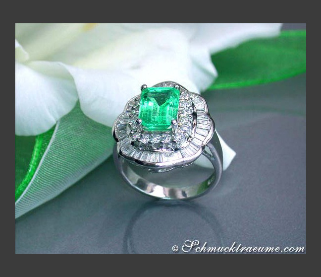 Smaragd Brillanten Diamanten Ring