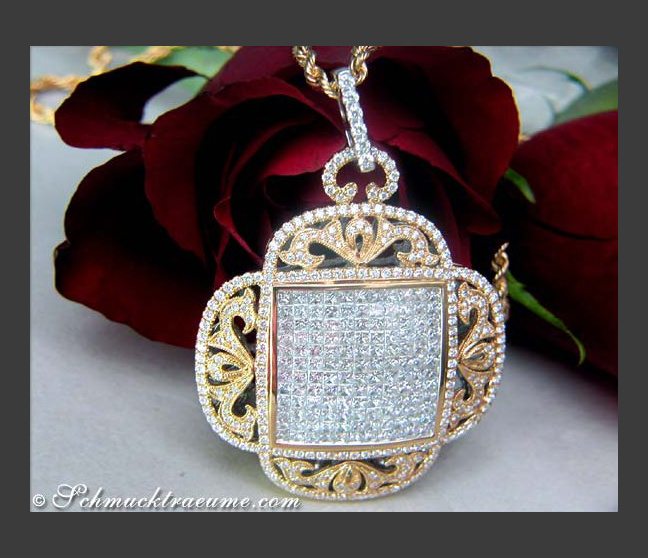 Luxus Diamanten Anhänger Gelbgold 750