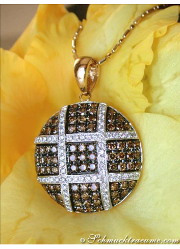 Fancy Pendant with White & Natural Brown Diamonds