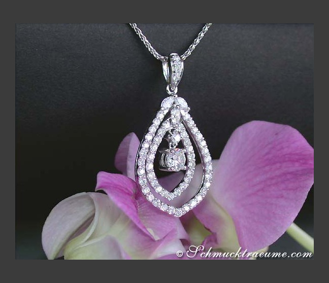 Eleganter Diamant Anhänger in Weißgold 750