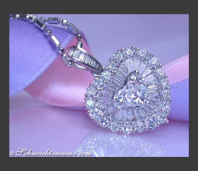 Brillanten Diamanten Herz Anhänger