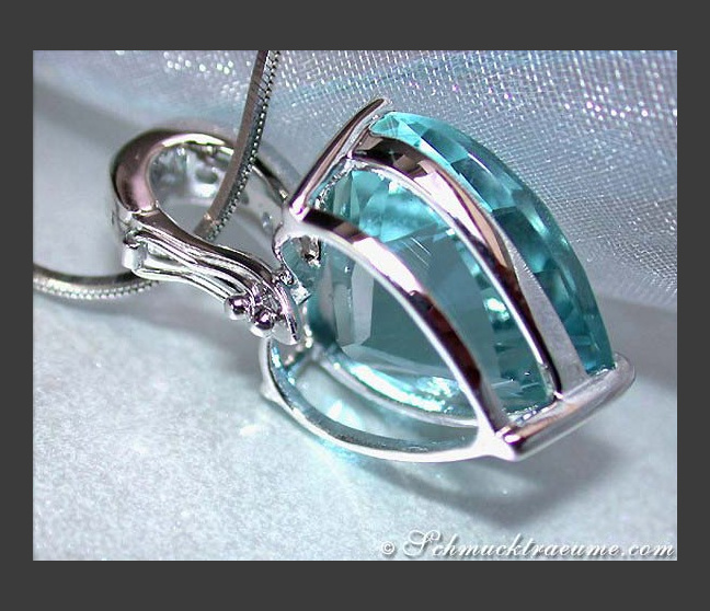 Aquamarin Brillanten Herz Anhänger