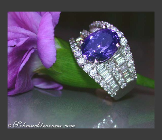  Tansanit Ring mit Brillanten & Diamanten
