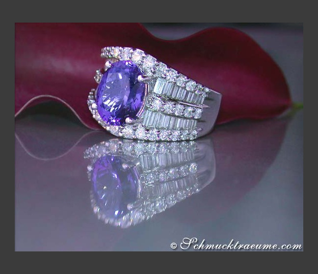  Tansanit Ring mit Brillanten & Diamanten