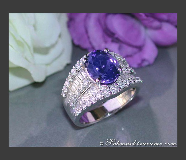  Tansanit Ring mit Brillanten & Diamanten