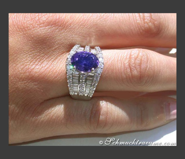 Tansanit Ring mit Brillanten & Diamanten