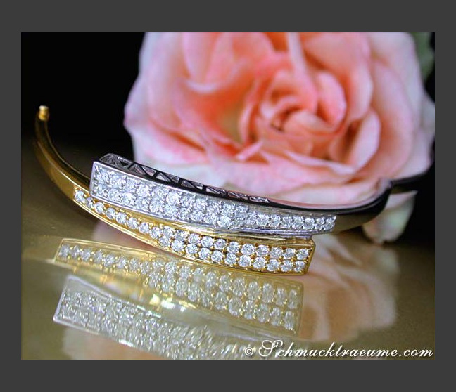 Diamanten Armreif in Gelbgold und Weißgold