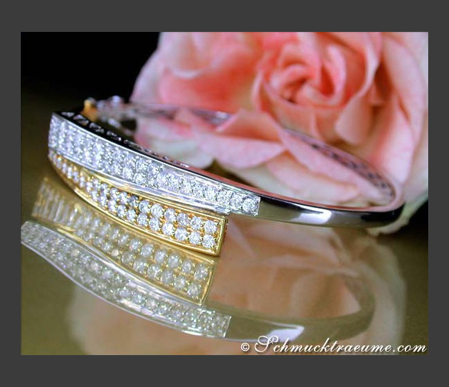 Diamanten Armreif in Gelbgold und Weißgold