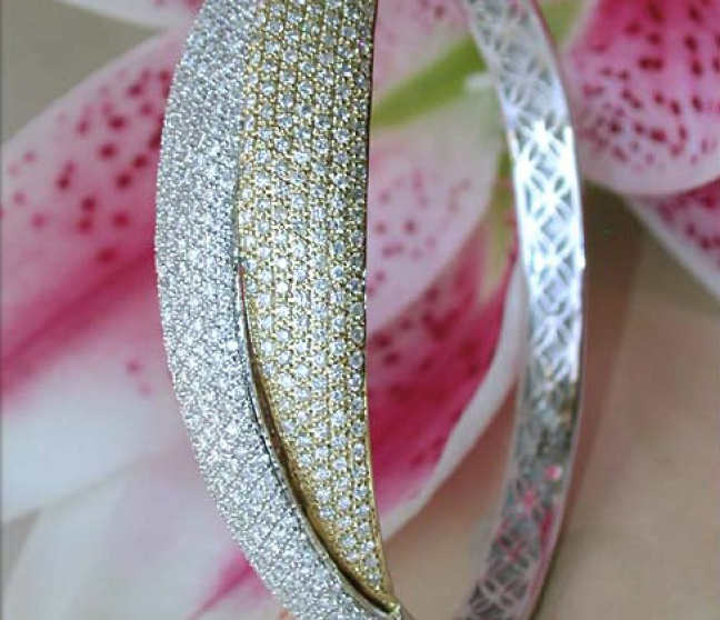 Brillant Armreif in Gelb- & Weißgold 750
