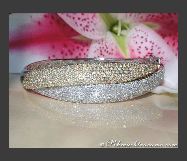 Brillant Armreif in Gelb- & Weißgold 750