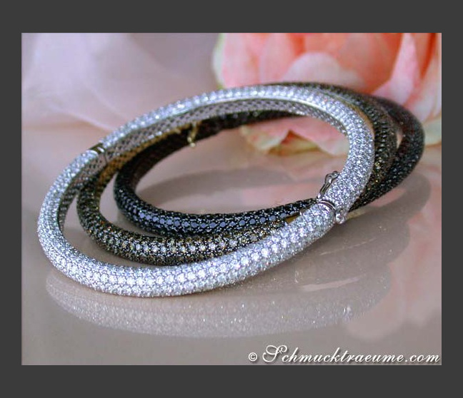 Armreifen mit schwarzen Diamanten