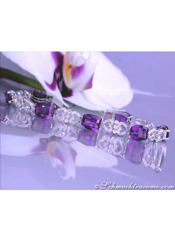 Enchanting Amethyst Diamond Bracelet