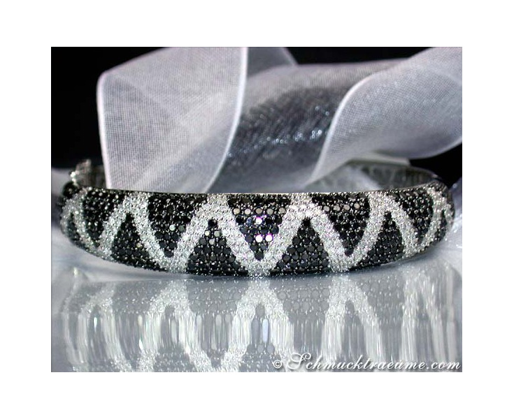 Attractive Black & White Diamond Bangle