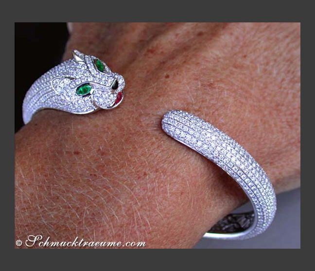 Brillanten Panther Armreif in Weißgold 750
