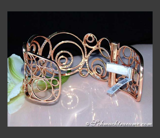 Breiter Brillant Armreif in Roségold 750