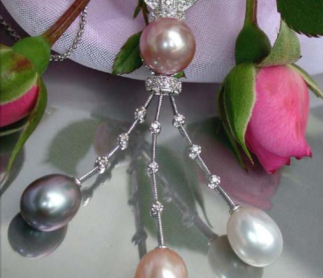 Bildschönes Multicolor Süßwasserperlen Collier
