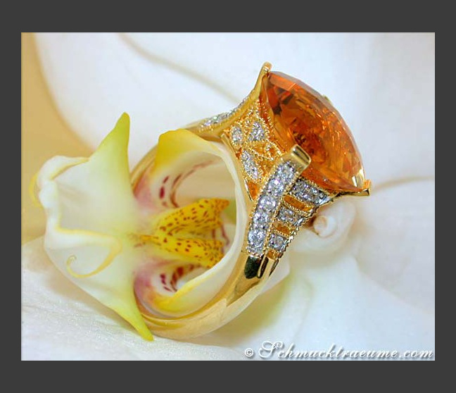 Citrin Ring mit Brillanten