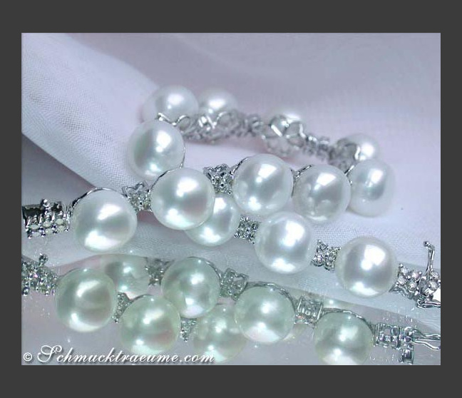 Süßwasser Perlen Armband mit Brillanten