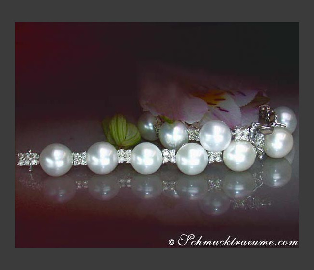 Süßwasser Perlen Armband mit Brillanten