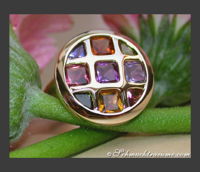 Multicolor Edelstein Ring in Gelbgold 585