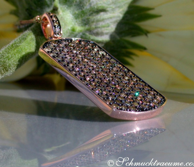 Braune Brillanten Dog Tag Anhänger