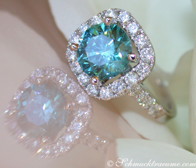 Blauer Diamant Solitär Ring